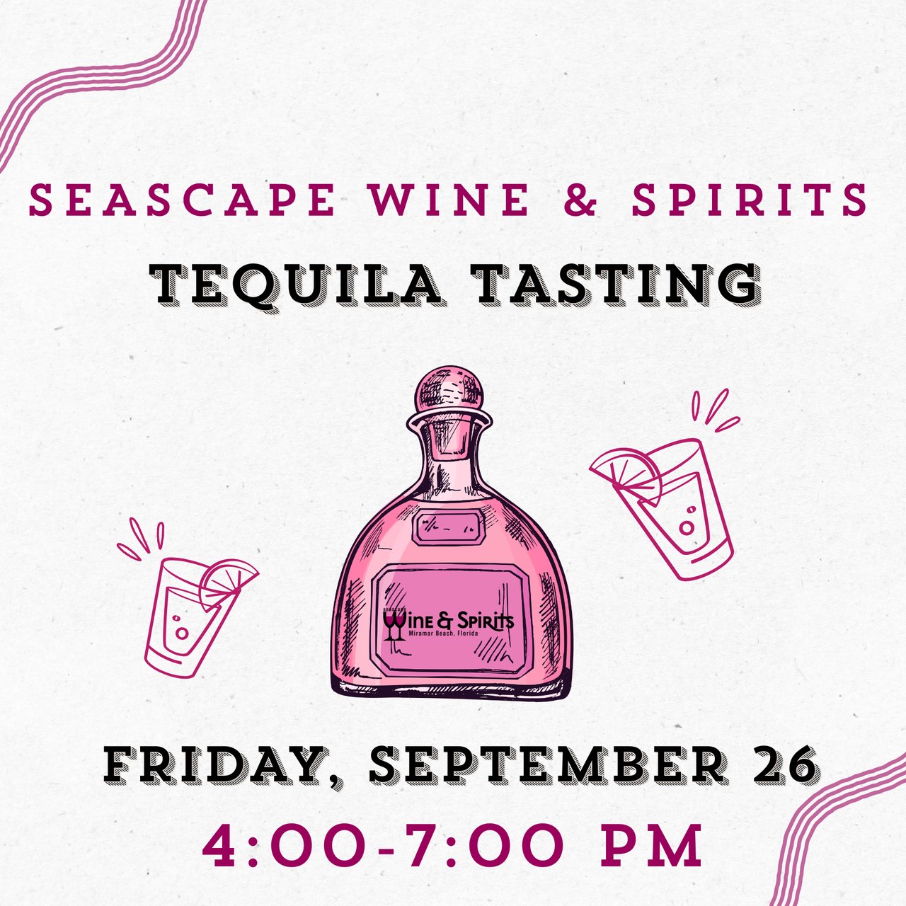 17733 Seascape Wine  Spirits Tequila Tasting Facebook Event Cover 1920 X 1005 Px 1920 X 1920 Px 1